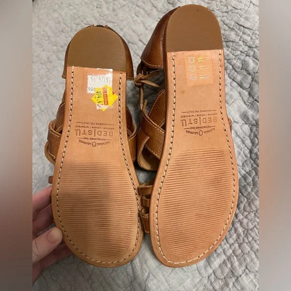 NWT Bed Stu Tan Strappy Leather Sandals - Picture 4 of 8